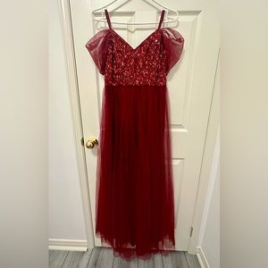 Prom/ bridesmaid sequin mesh A-line dress
